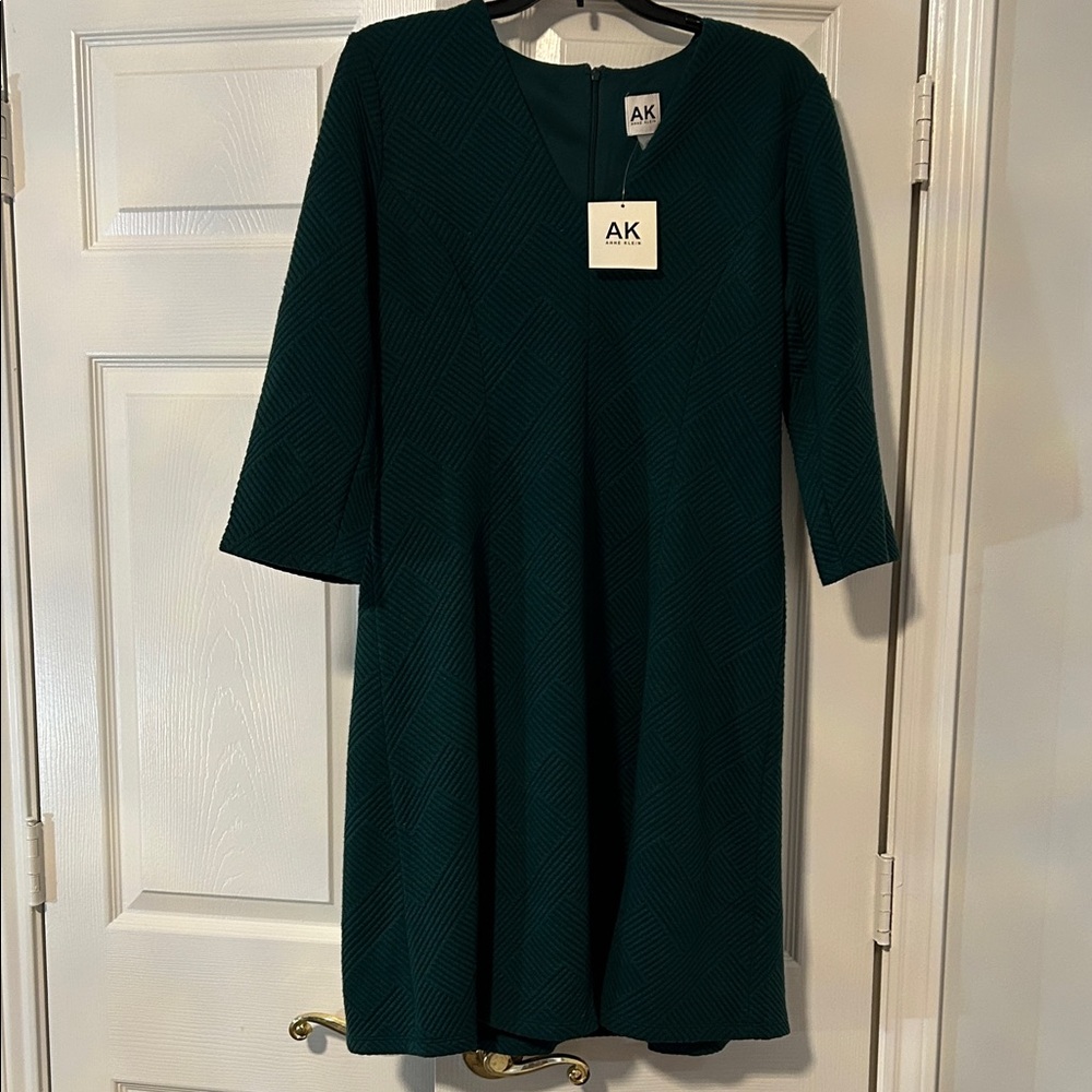 Anne Klein Teal Long Sleeve Dress